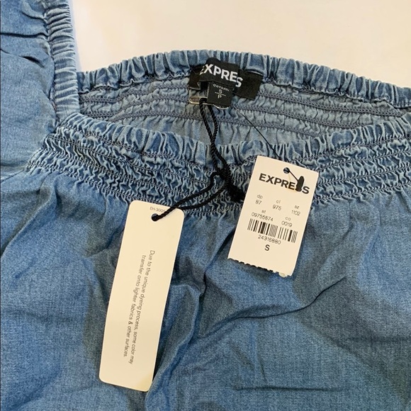 Express Blue Denim Top Size S - Picture 2 of 5